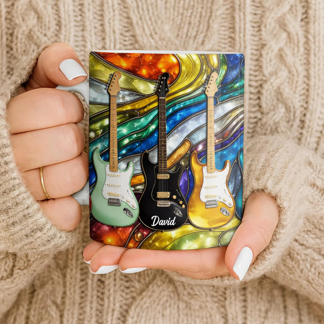 Electric Guitar Art - Personalized Coffee Mug - Gift For Music Lovers-Myprintsy