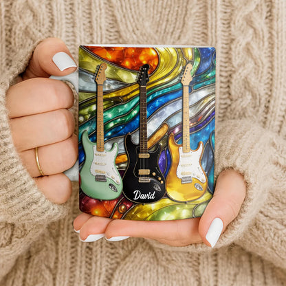 Electric Guitar Art - Personalized Coffee Mug - Gift For Music Lovers-Myprintsy