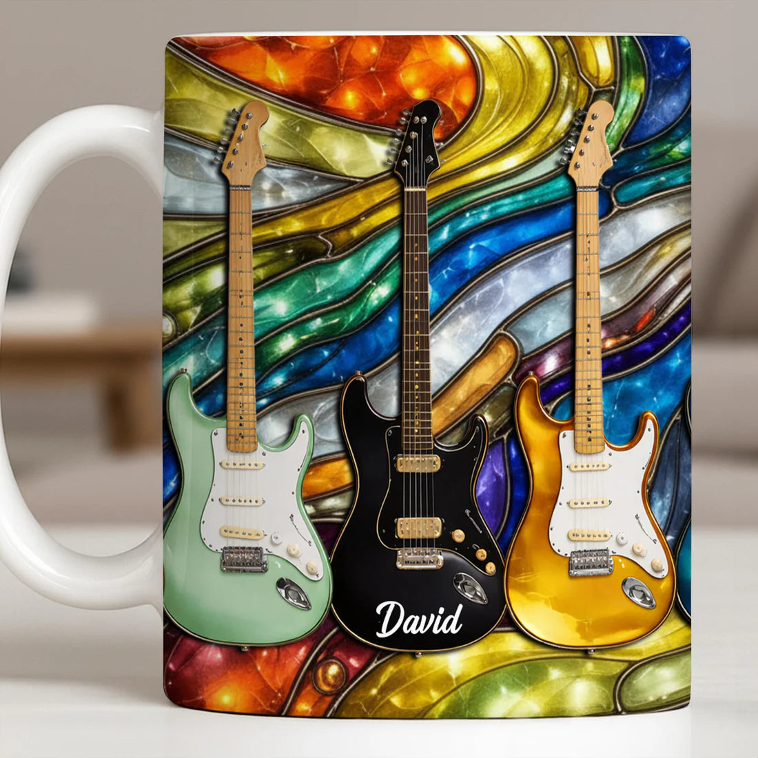 Electric Guitar Art - Personalized Coffee Mug - Gift For Music Lovers-Myprintsy