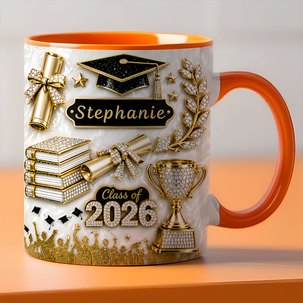 Elegant Gold Glitter - Personalized Graduation Cup-Myprintsy