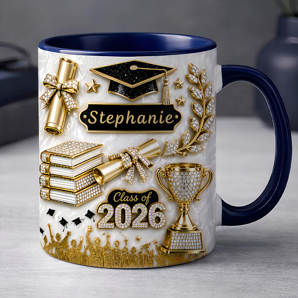 Elegant Gold Glitter - Personalized Graduation Cup-Myprintsy