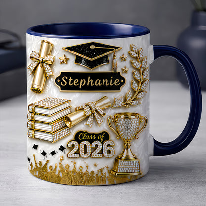 Elegant Gold Glitter - Personalized Graduation Cup-Myprintsy