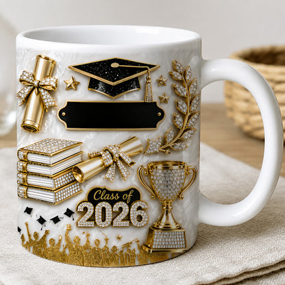 Elegant Gold Glitter - Personalized Graduation Cup-Myprintsy