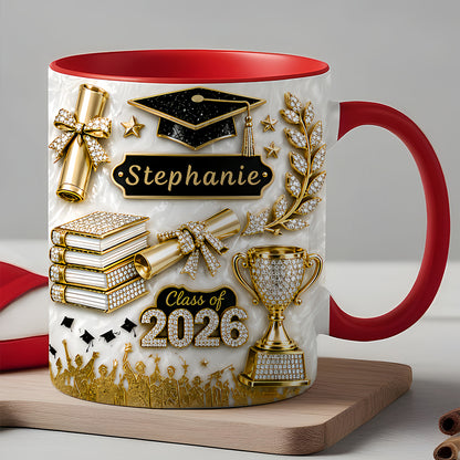 Elegant Gold Glitter - Personalized Graduation Cup-Myprintsy