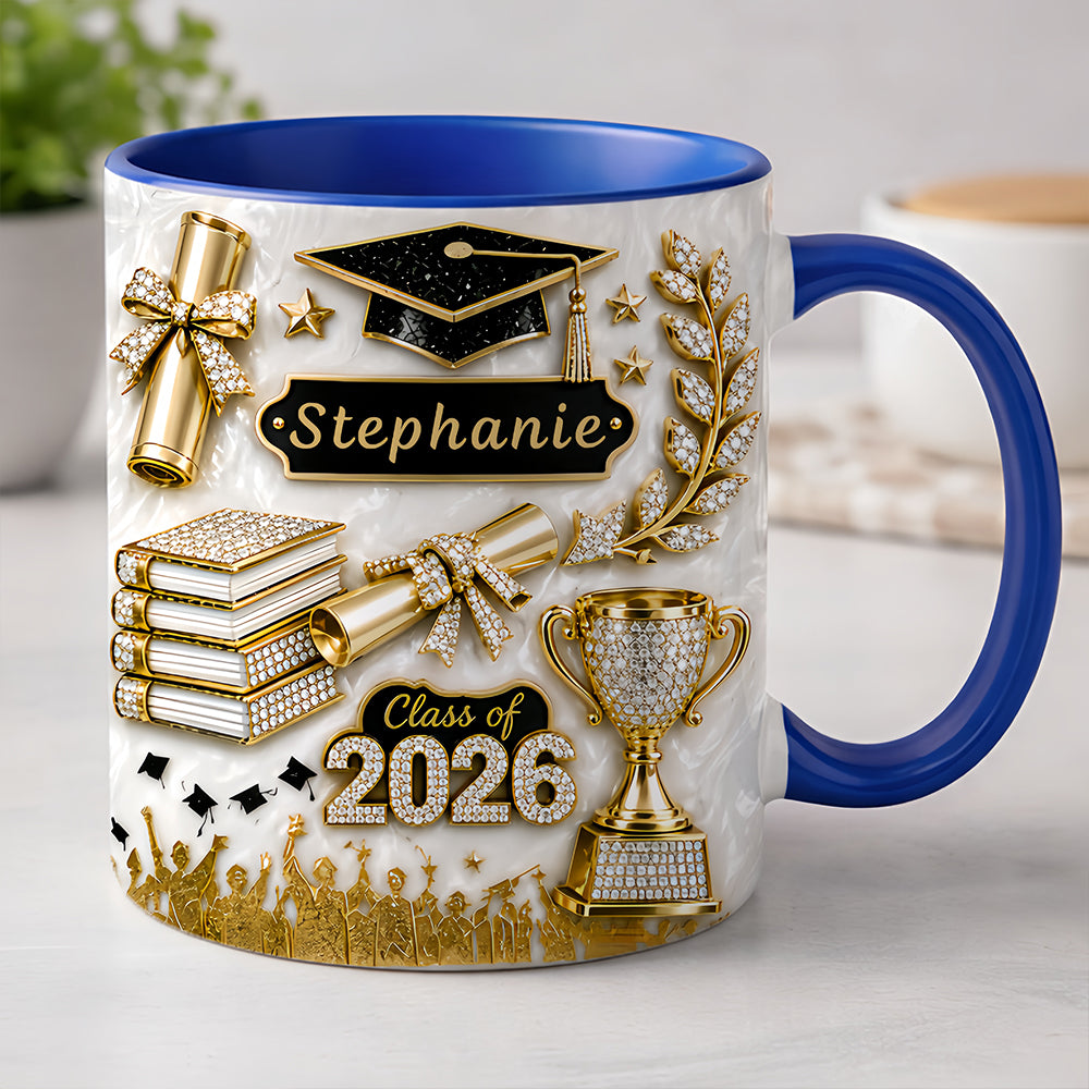 Elegant Gold Glitter - Personalized Graduation Cup-Myprintsy