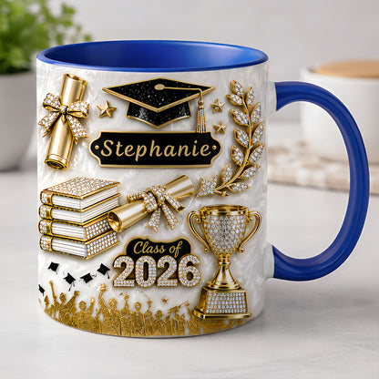 Elegant Gold Glitter - Personalized Graduation Cup-Myprintsy