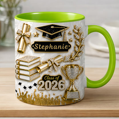 Elegant Gold Glitter - Personalized Graduation Cup-Myprintsy
