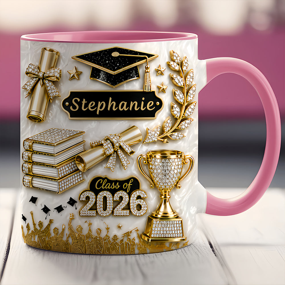 Elegant Gold Glitter - Personalized Graduation Cup-Myprintsy