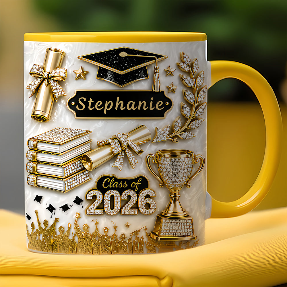 Elegant Gold Glitter - Personalized Graduation Cup-Myprintsy
