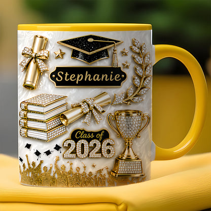 Elegant Gold Glitter - Personalized Graduation Cup-Myprintsy