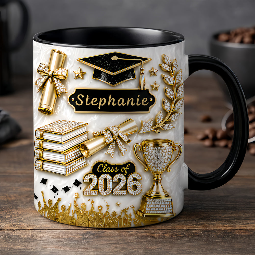 Elegant Gold Glitter - Personalized Graduation Cup-Myprintsy