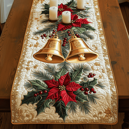 Elegant Holiday Bells Quilted Table Runner VTQ-Myprintsy