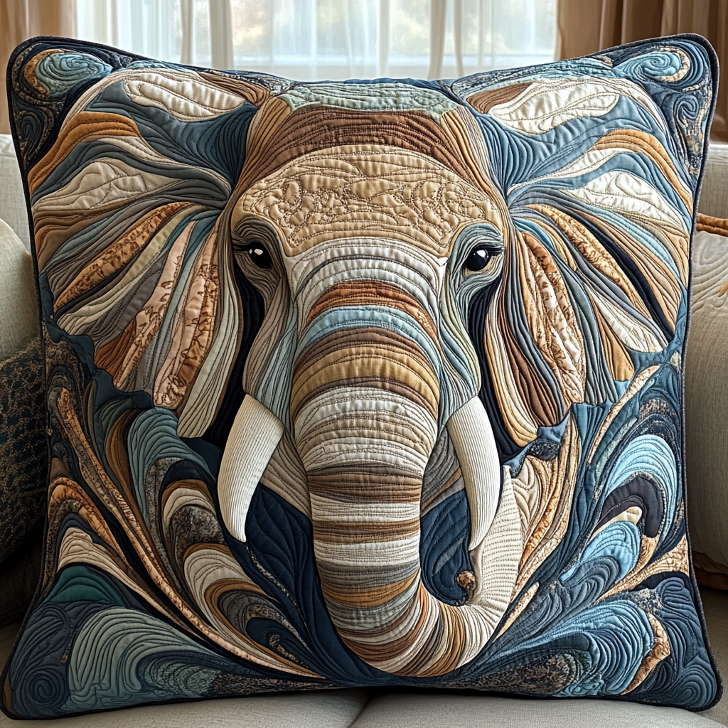 Elephant Grace Quilted Pillow Case VTQ-Myprintsy
