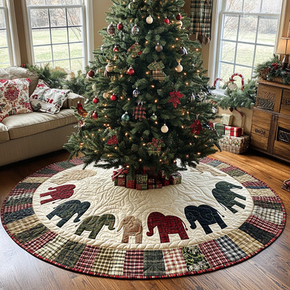 Elephant Magic Quilted Christmas Tree Skirt-Myprintsy