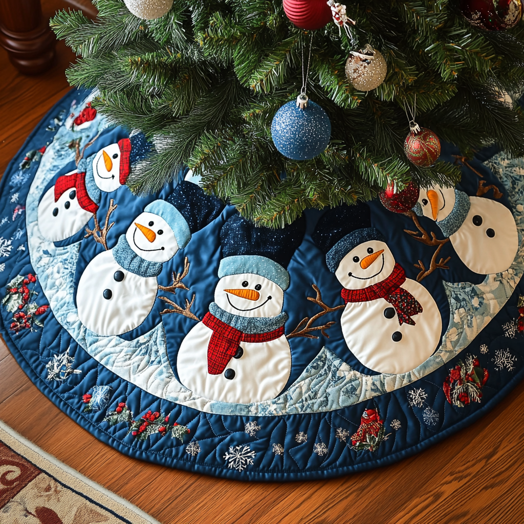 Elf Enchantment Christmas Quilted Tree Skirt-Myprintsy