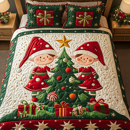 Elf Jingle Joy -Piece Quilted Bedding Set VTQ-Myprintsy