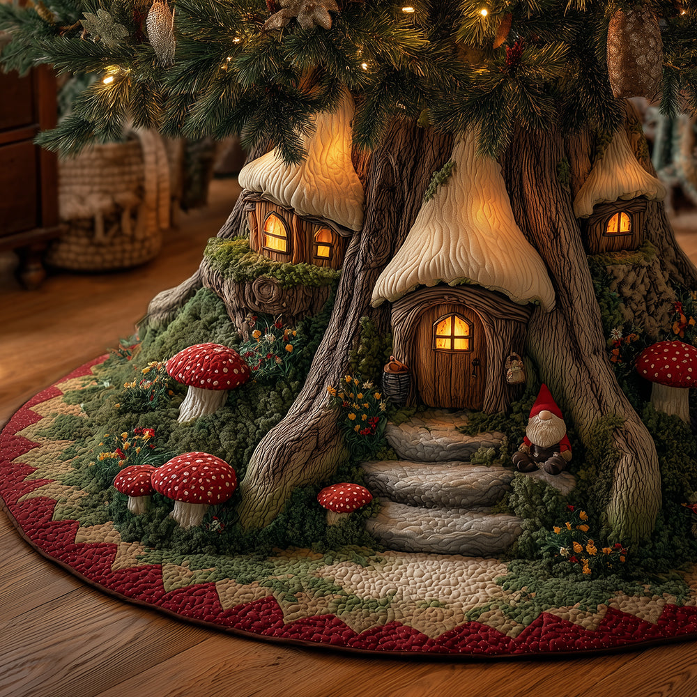 Elfpath Treehouse Christmas Quilted Tree Skirt VTQ-Myprintsy