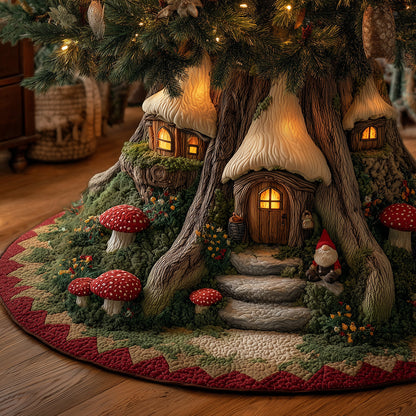 Elfpath Treehouse Christmas Quilted Tree Skirt VTQ-Myprintsy