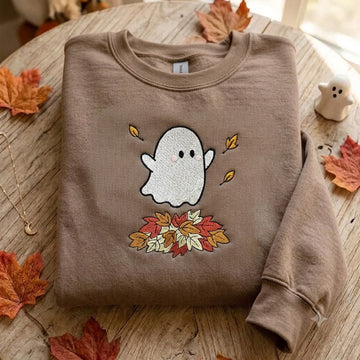 Embroidered Fall Ghost - Halloween Shirt-Myprintsy