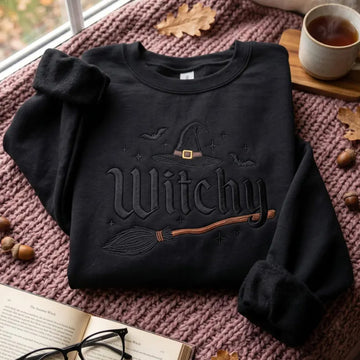 Embroidered Witchy Halloween - Personalized Shirt-Myprintsy