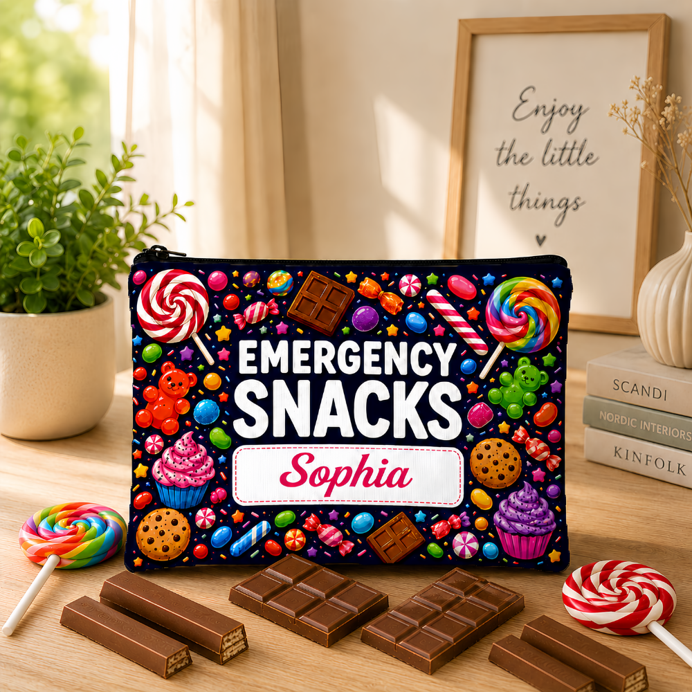 Emergency Snacks - Personalized Cosmetic Bag-Myprintsy