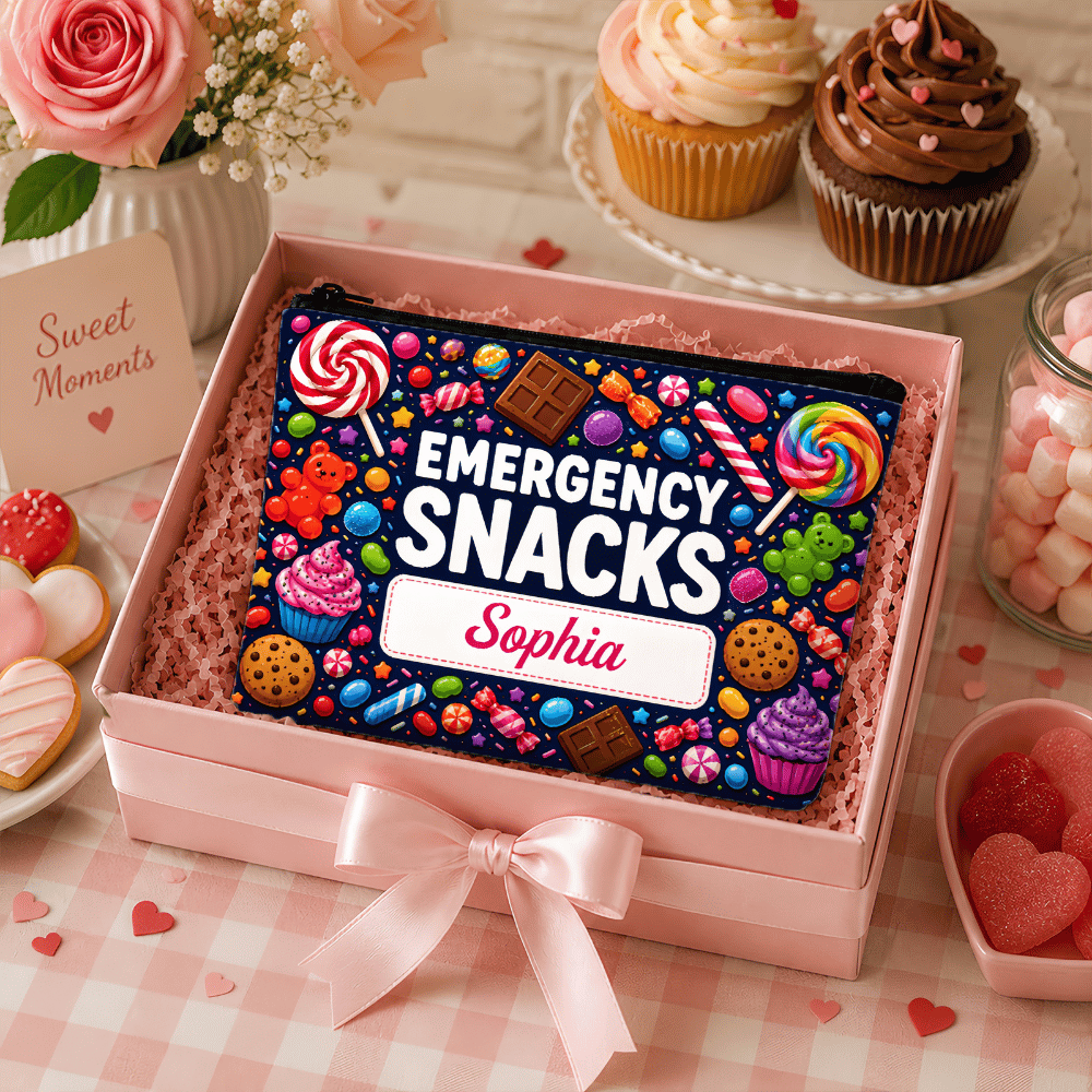 Emergency Snacks - Personalized Cosmetic Bag-Myprintsy