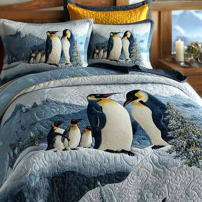 Emperor Penguine Family -Piece Quilted Bedding Set VTQ-Myprintsy