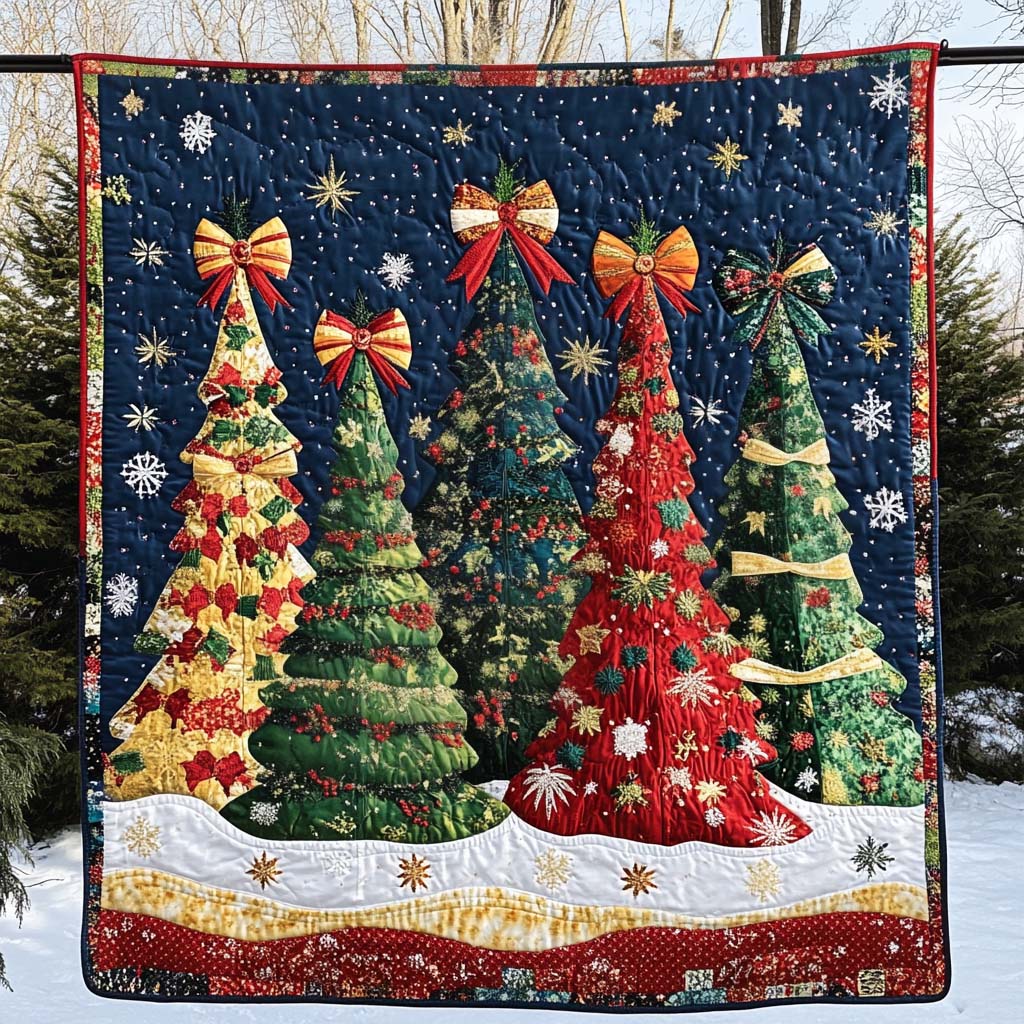 Enchanted Christmas Night Quilted Blanket VTQ-Myprintsy
