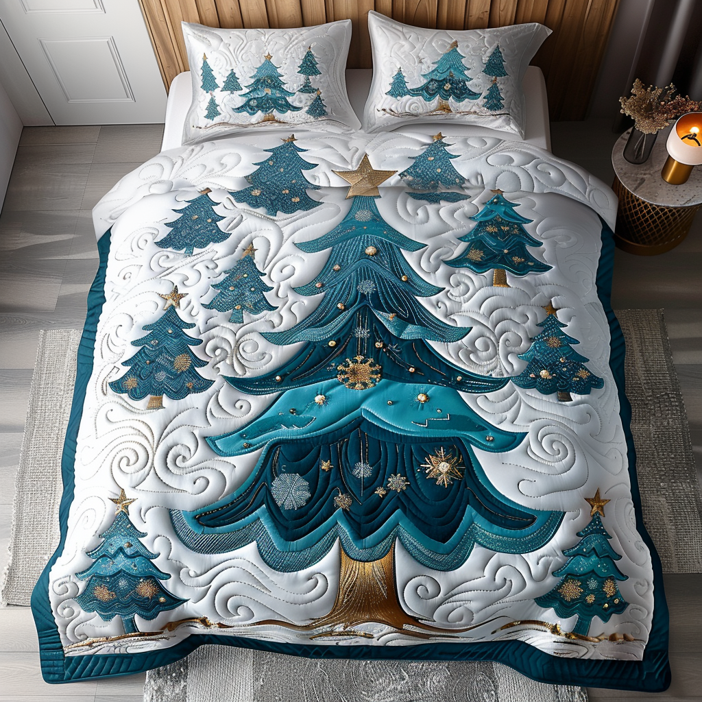 Enchanted Christmas -Piece Quilted Bedding Set VTQ-Myprintsy