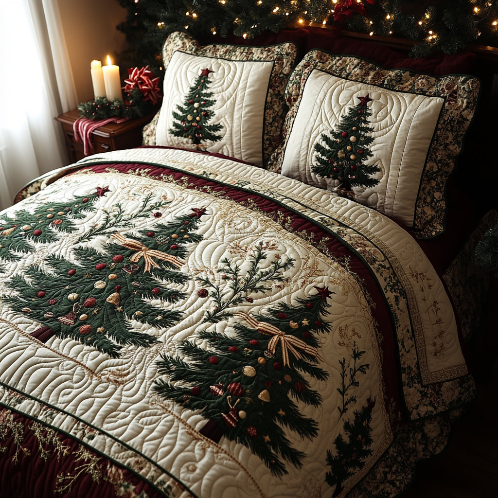Enchanted Evergreen -Piece Quilted Bedding Set VTQ-Myprintsy