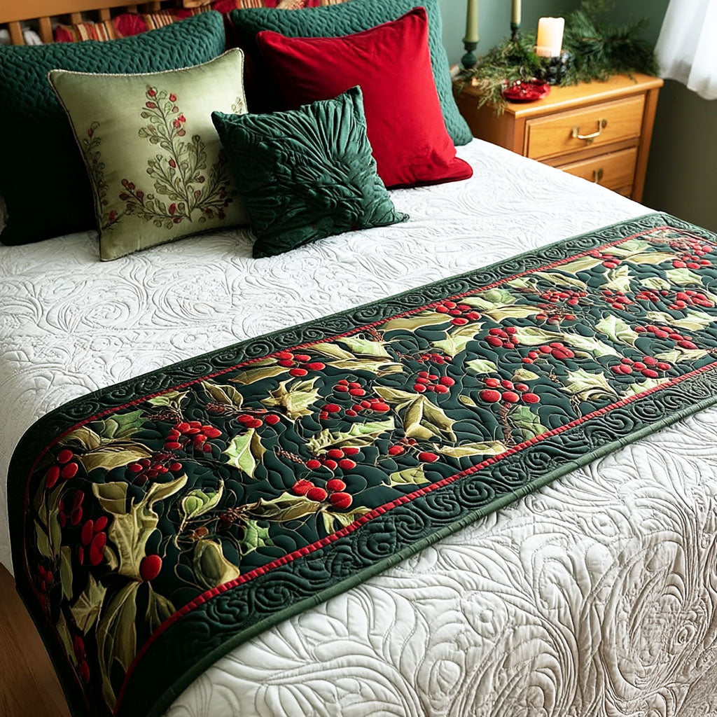 Enchanted Evergreens Quilted Bed Runner VTQ-Myprintsy