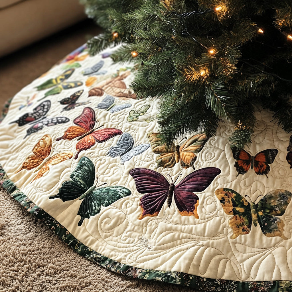 Enchanted Flight Quilted Christmas Tree Skirt-Myprintsy