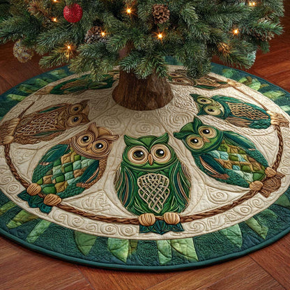 Enchanted Forest Owls Quilted Tree Skirt-Myprintsy