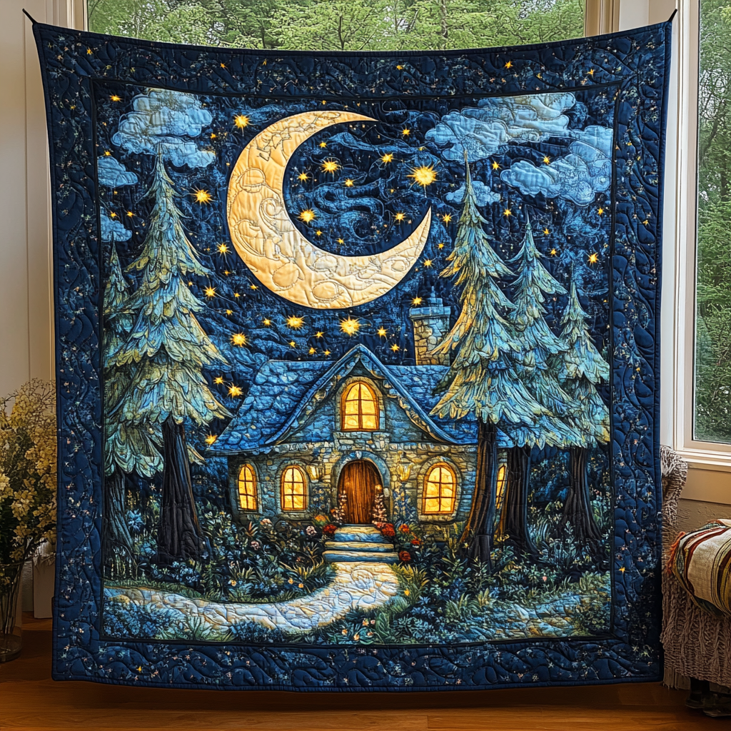 Enchanted Moonlit Home Quilted Blanket VTQ-Myprintsy