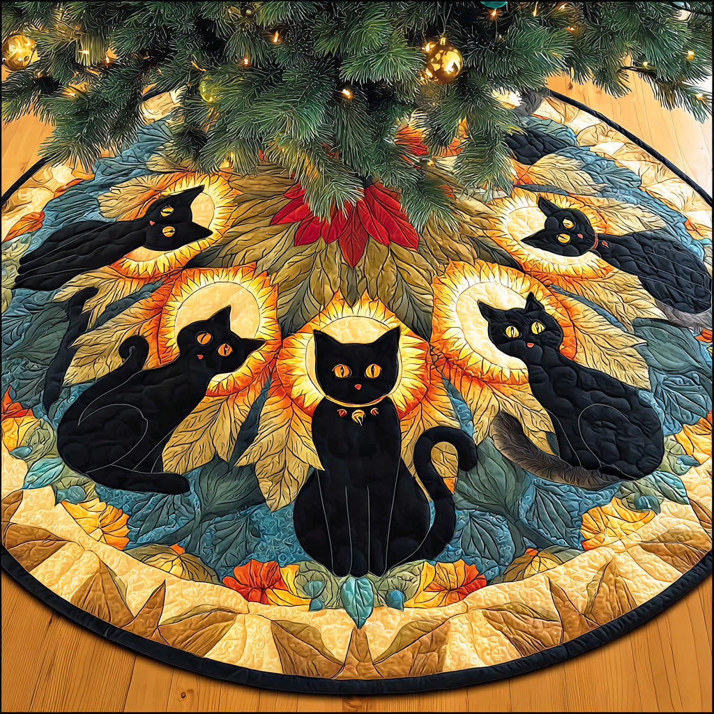Enchanted Night Christmas Quilted Tree Skirt TD-Myprintsy