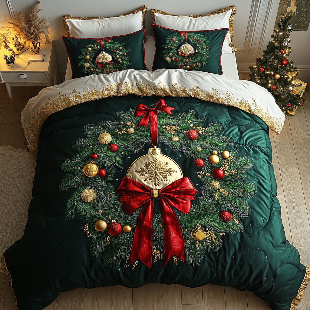 Enchanted Ornament Bliss -Piece Quilted Bedding Set VTQ-Myprintsy
