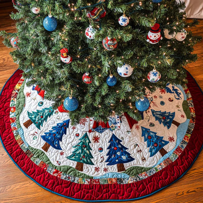 Enchanted Pines Christmas Quilted Tree Skirt-Myprintsy
