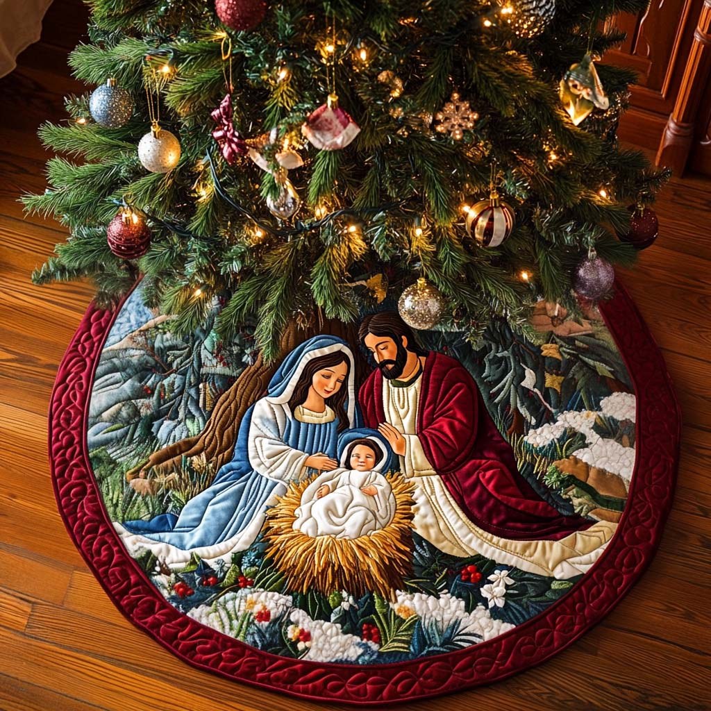 Eternal Grace Christmas Quilted Tree Skirt VTQ-Myprintsy