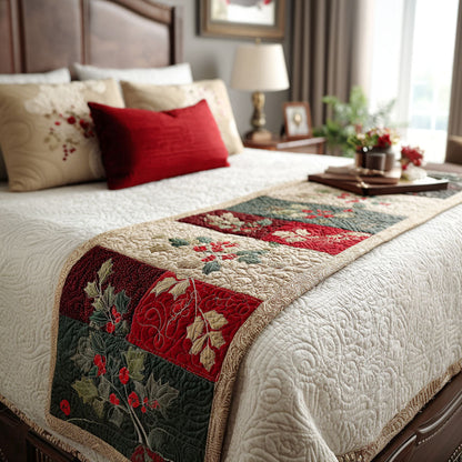 Evergreen Berry Mix Quilted Bed Runner VTQ-Myprintsy