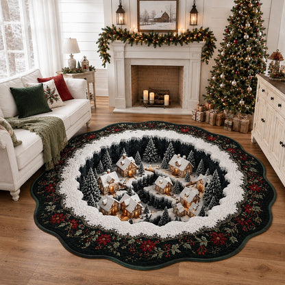 Evergreen Canyon Village Custom Shape Area Rug VTQ-Myprintsy