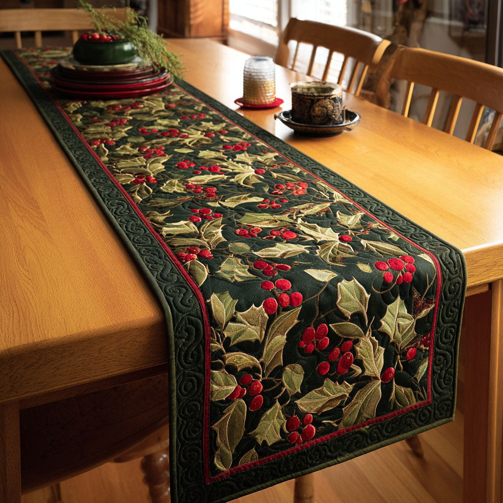 Evergreen Charm Quilted Table Runner VTQ-Myprintsy