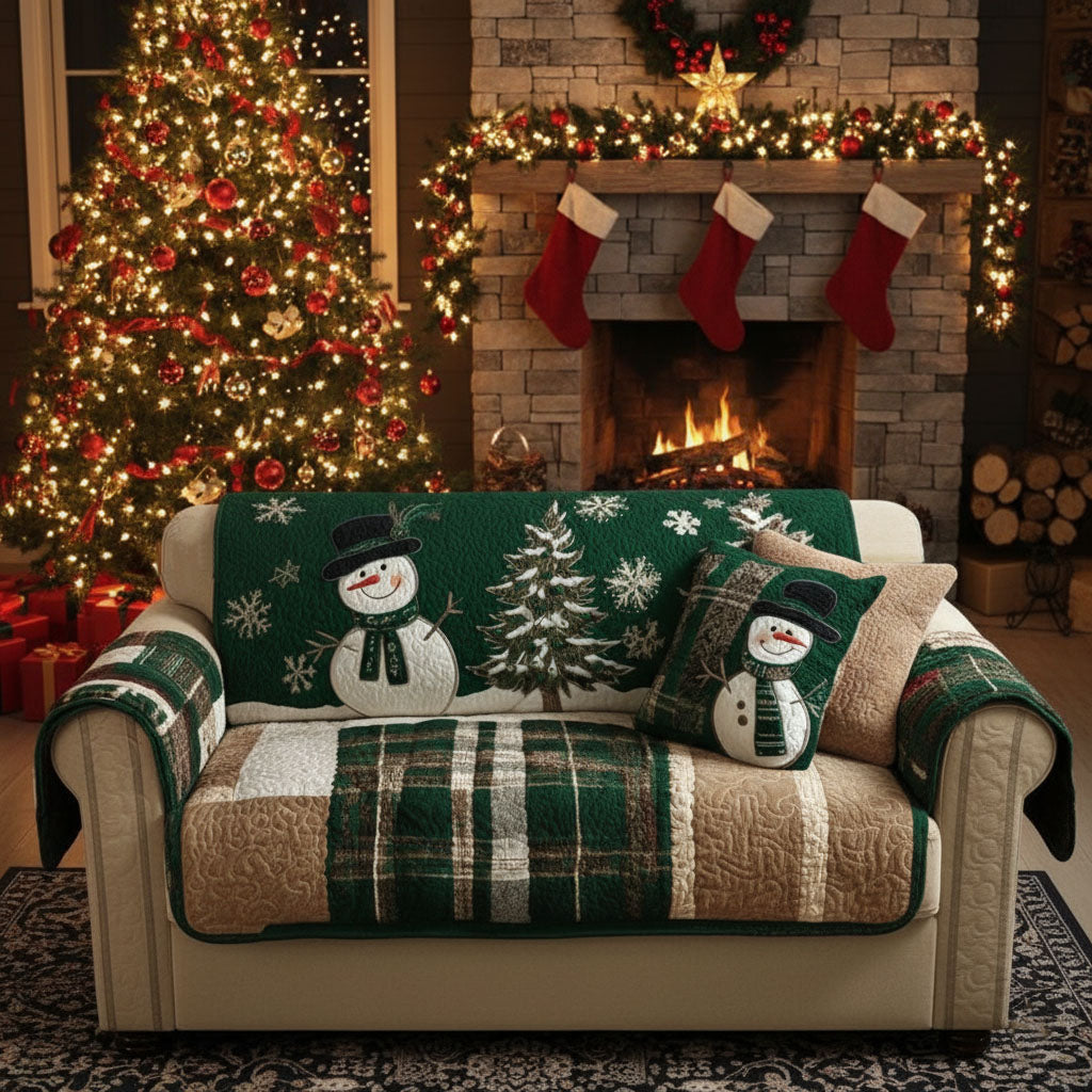 Evergreen Festive Nights Quilted Sofa Cover VTQ-Myprintsy