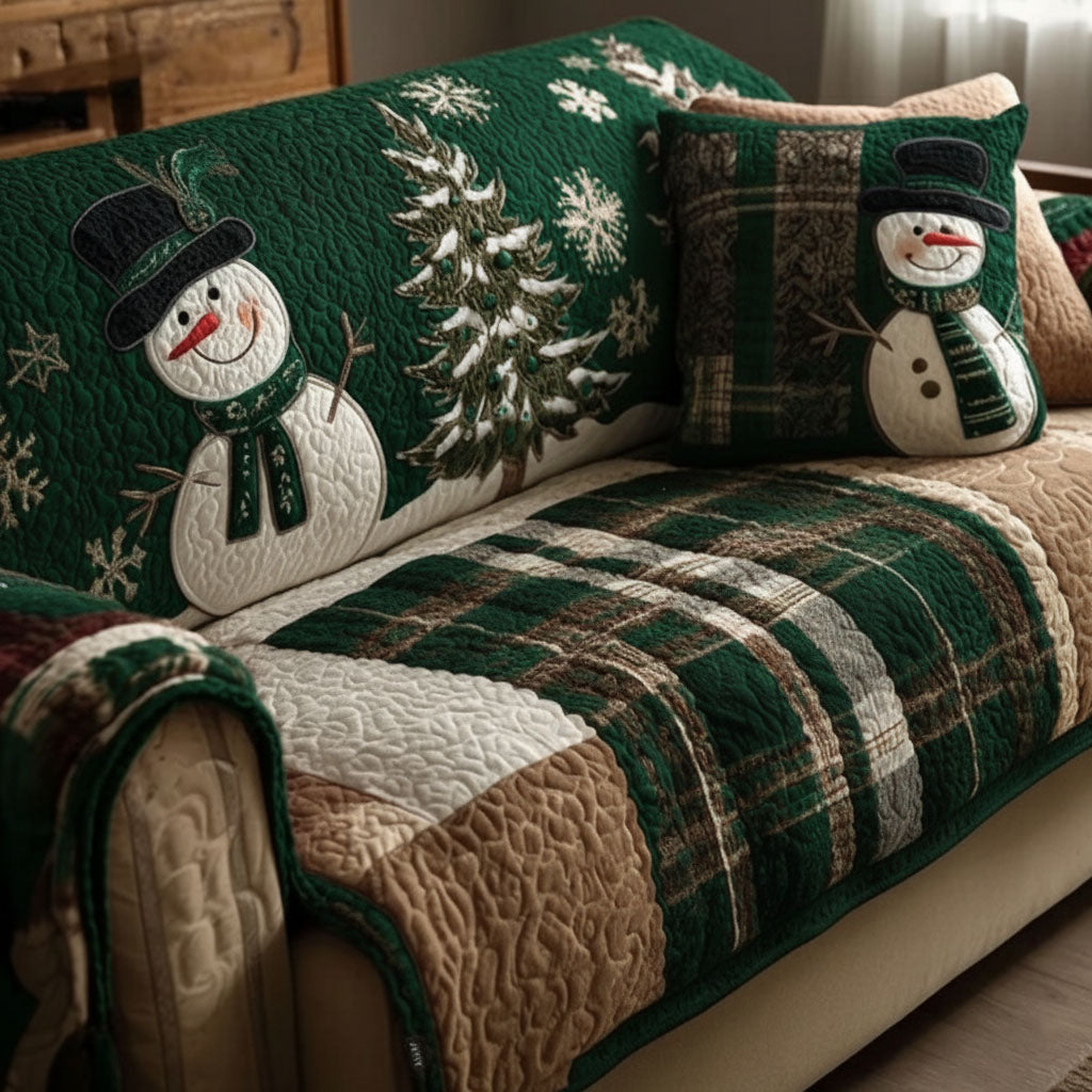 Evergreen Festive Nights Quilted Sofa Cover VTQ-Myprintsy