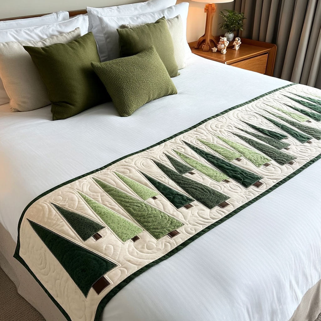 Evergreen Forest Quilted Bed Runner VTQ-Myprintsy