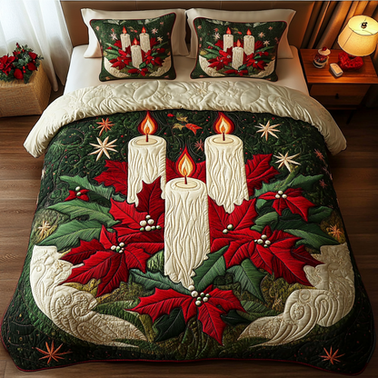 Evergreen Glow -Piece Quilted Bedding Set VH VTQ-Myprintsy