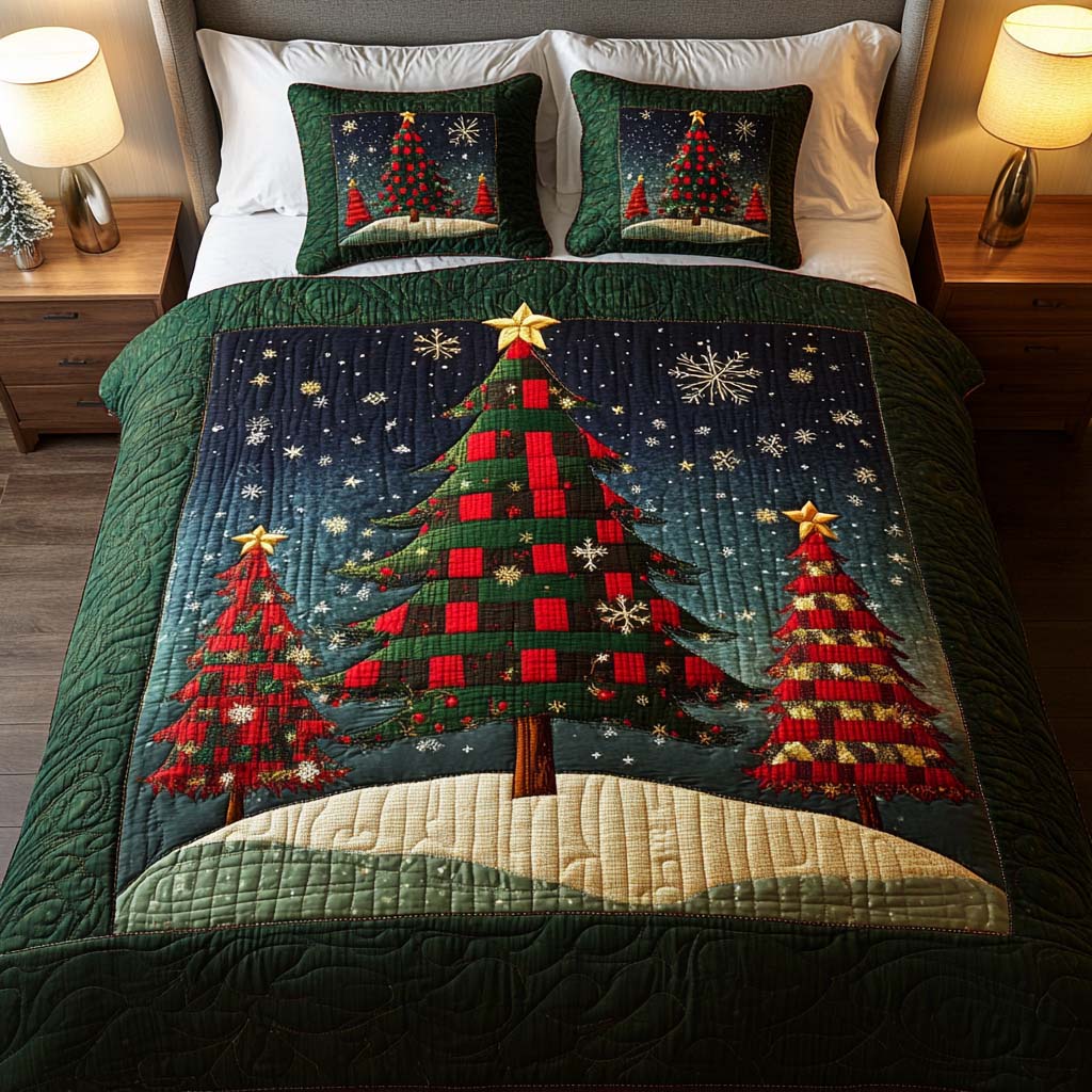Evergreen Glow -Piece Quilted Bedding Set VTQ-Myprintsy
