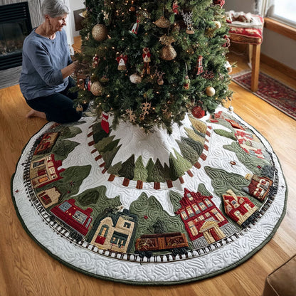 Evergreen Hollow Christmas Quilted Tree Skirt-Myprintsy