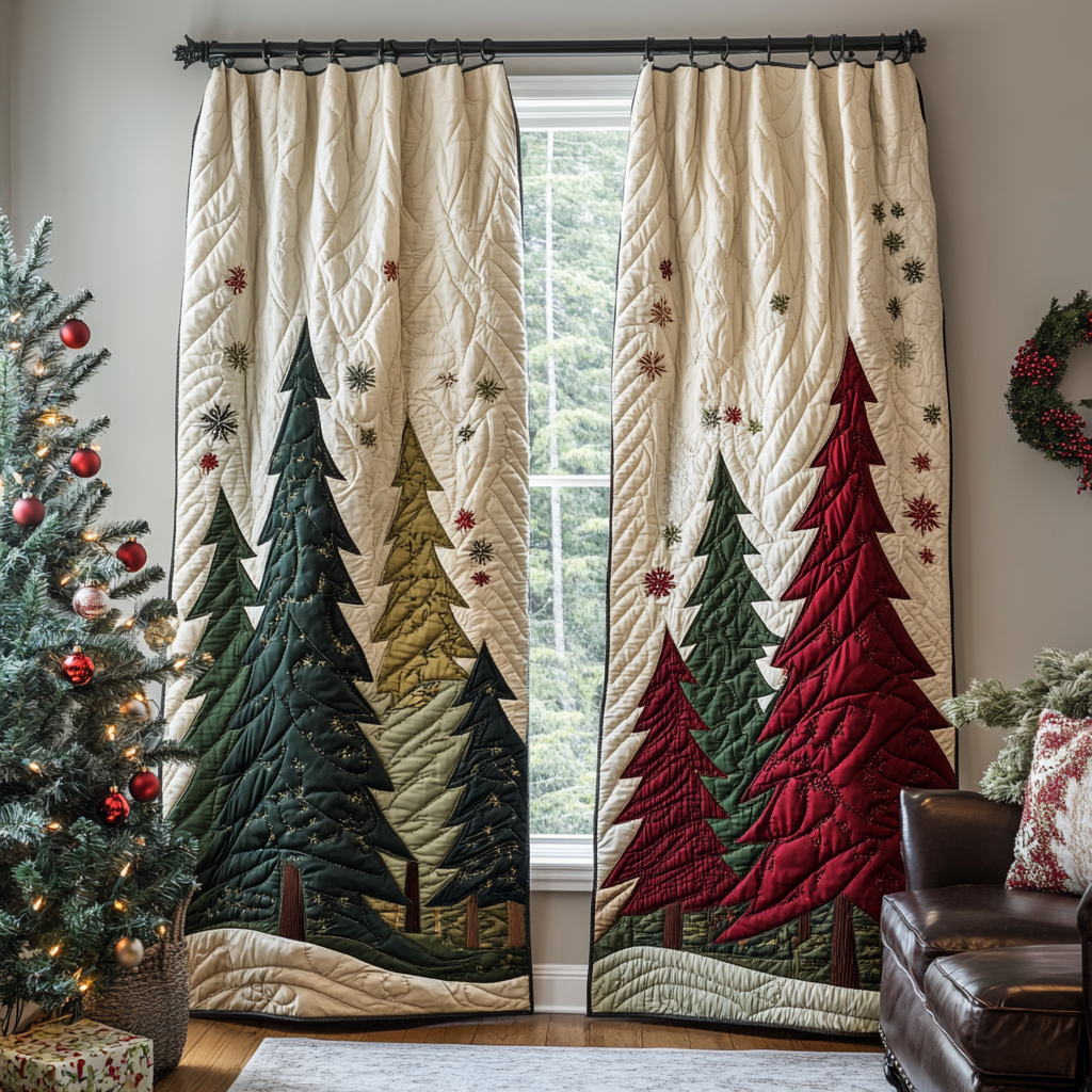 Evergreen Lane Quilted Curtains VTQ-Myprintsy