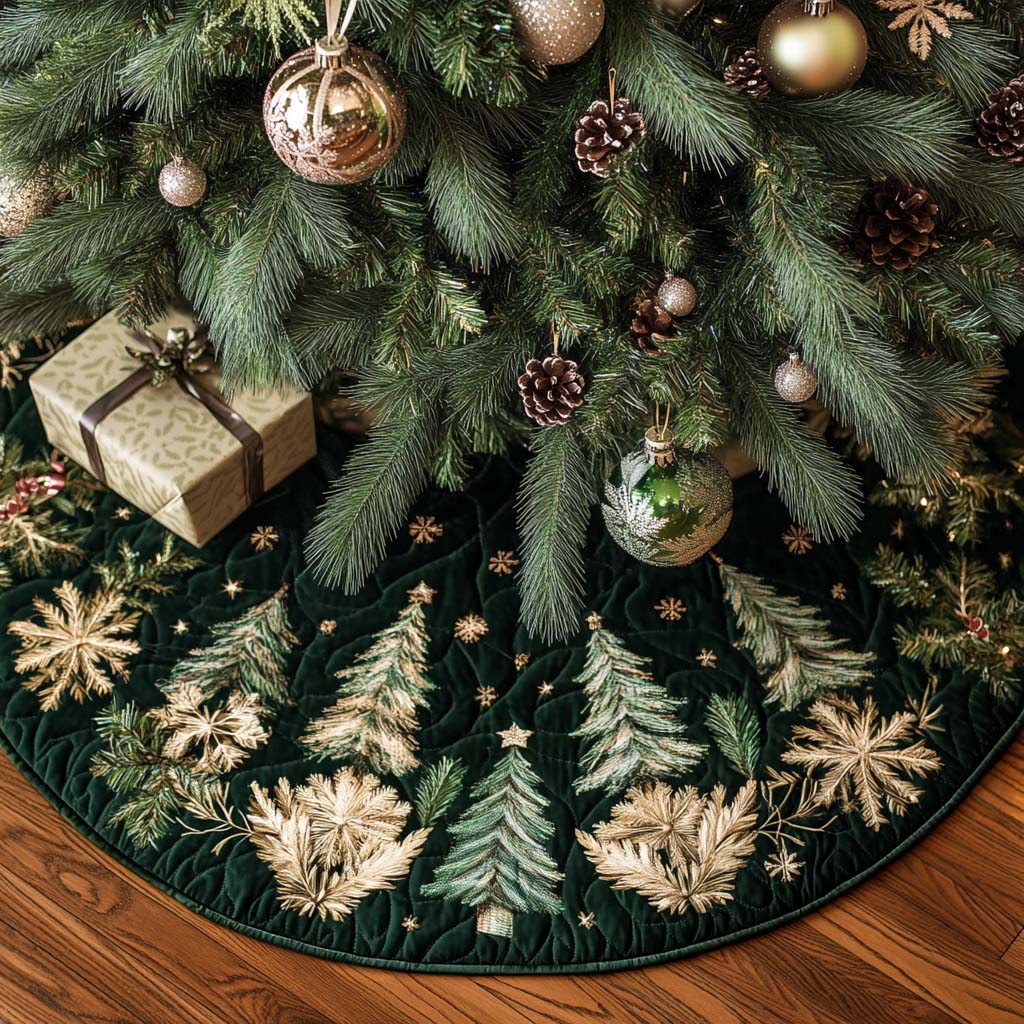 Evergreen Scent Christmas Quilted Tree Skirt-Myprintsy