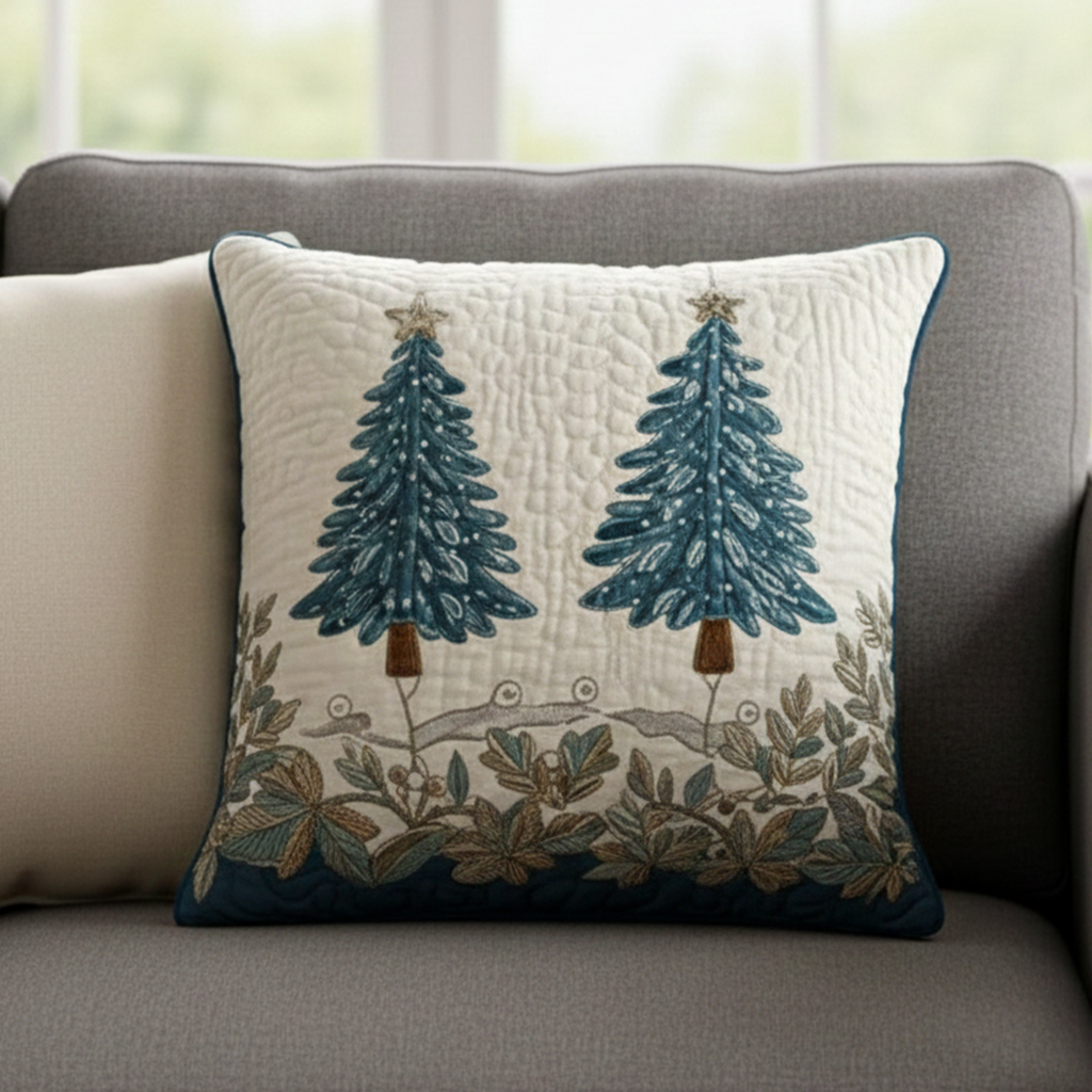 Evergreen Sparkle Quilted Pillow Case VTQ-Myprintsy